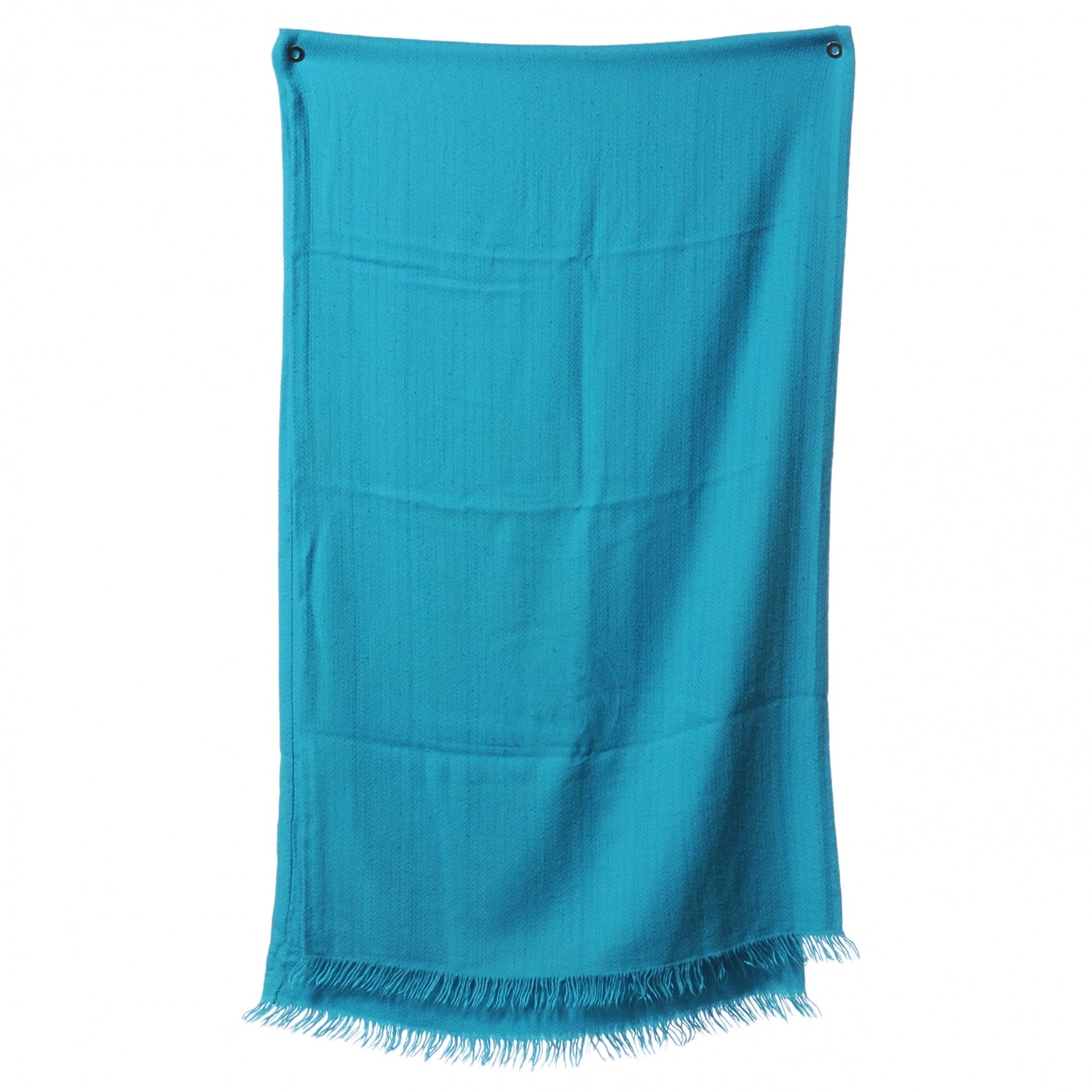 Hermes Solid Cashmere Logo Stole Scarf Turquoise 2 of 6