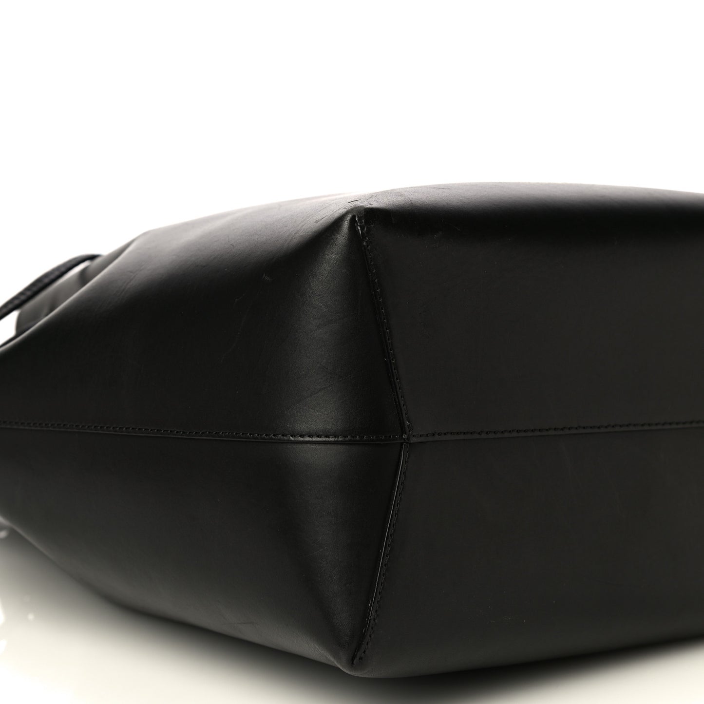 Vegetable Tanned Calfskin Bucket Bag Black Ballerina