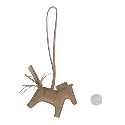 Hermes Milo Lambskin Grigri Rodeo Horse Bag Charm PM Beige Marfa 2 of 5