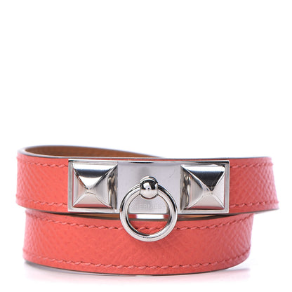 Hermes Epsom Rivale Double Tour Bracelet S Rose Jaipur 1 of 7