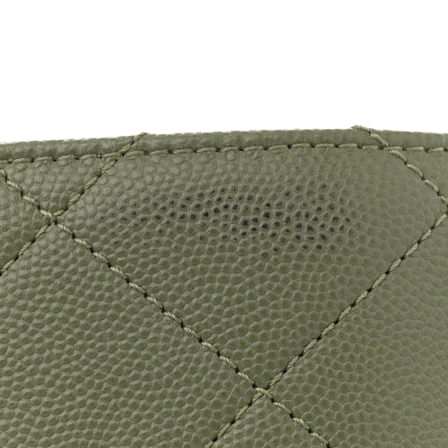 Caviar Quilted Mini Bracelet On Chain Flap Green