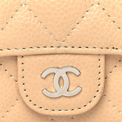 Chanel Caviar Quilted Flap Card Holder Wallet Beige 9 of 10
