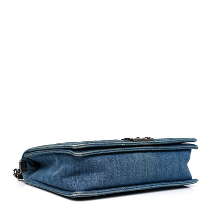 Chanel Denim Quilted Large Boy Flap Blue 3 of 11