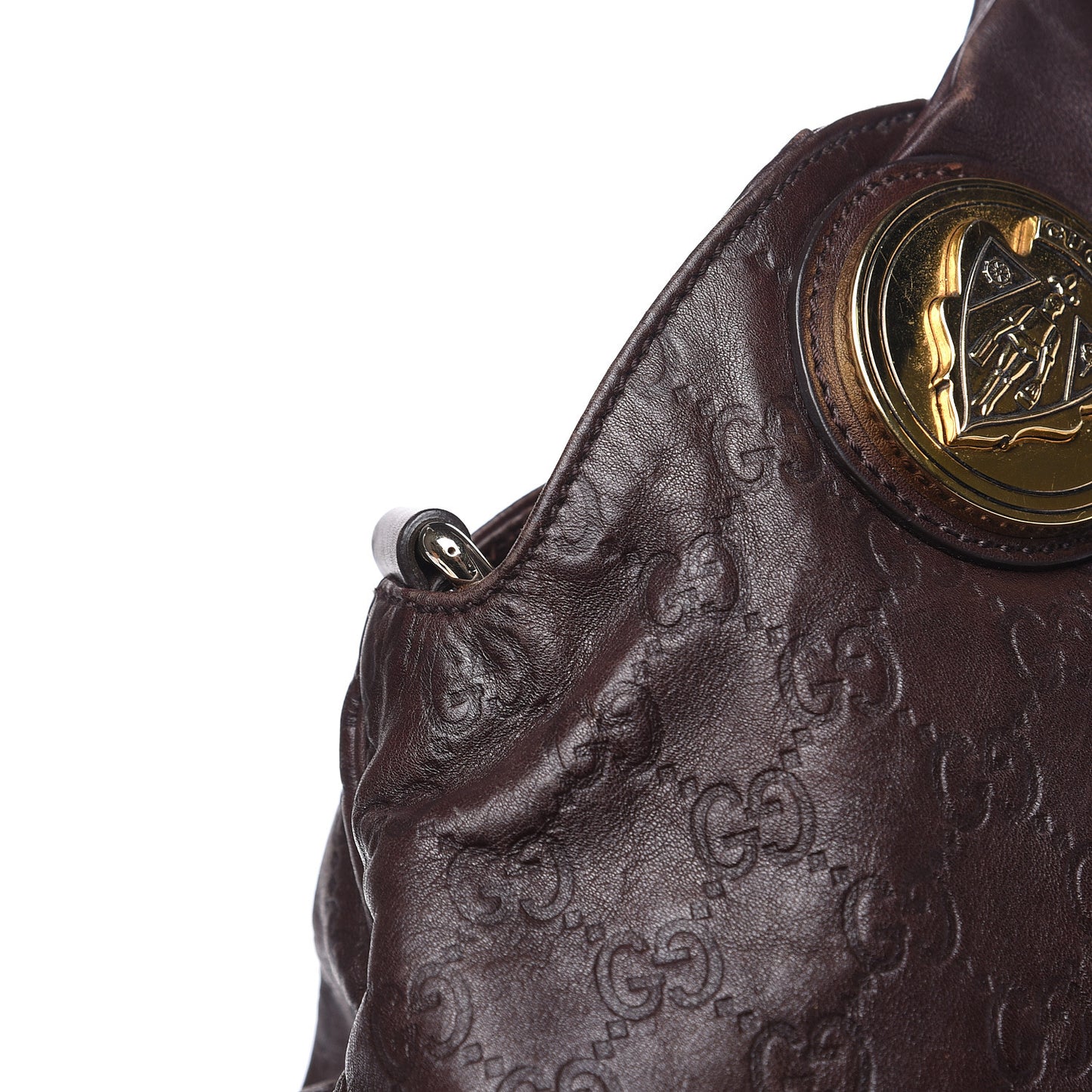 Guccissima Medium Hysteria Top Handle Bag Chocolate