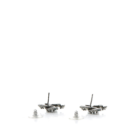 Chanel Pearl Resin Bead CC Earrings Silver Marine 3 of 6