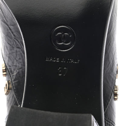 Chanel Tumbled Calfskin Short Boots 37 Black 6 of 9