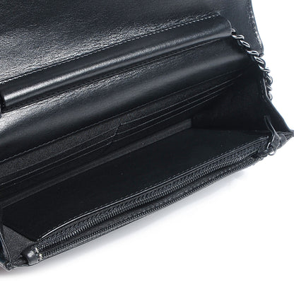Chanel Lambskin Quilted Boy Wallet On Chain WOC So Black 5 of 9