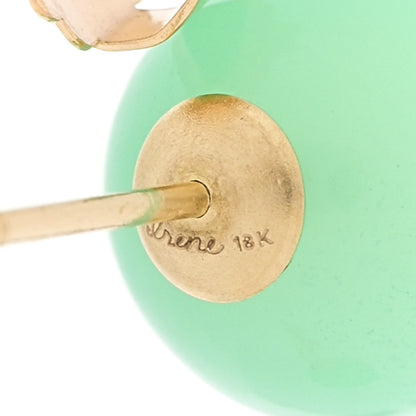 Irene Neuwirth 18K Yellow Gold Chrysoprase Large Gumball Stud Earrings 4 of 5