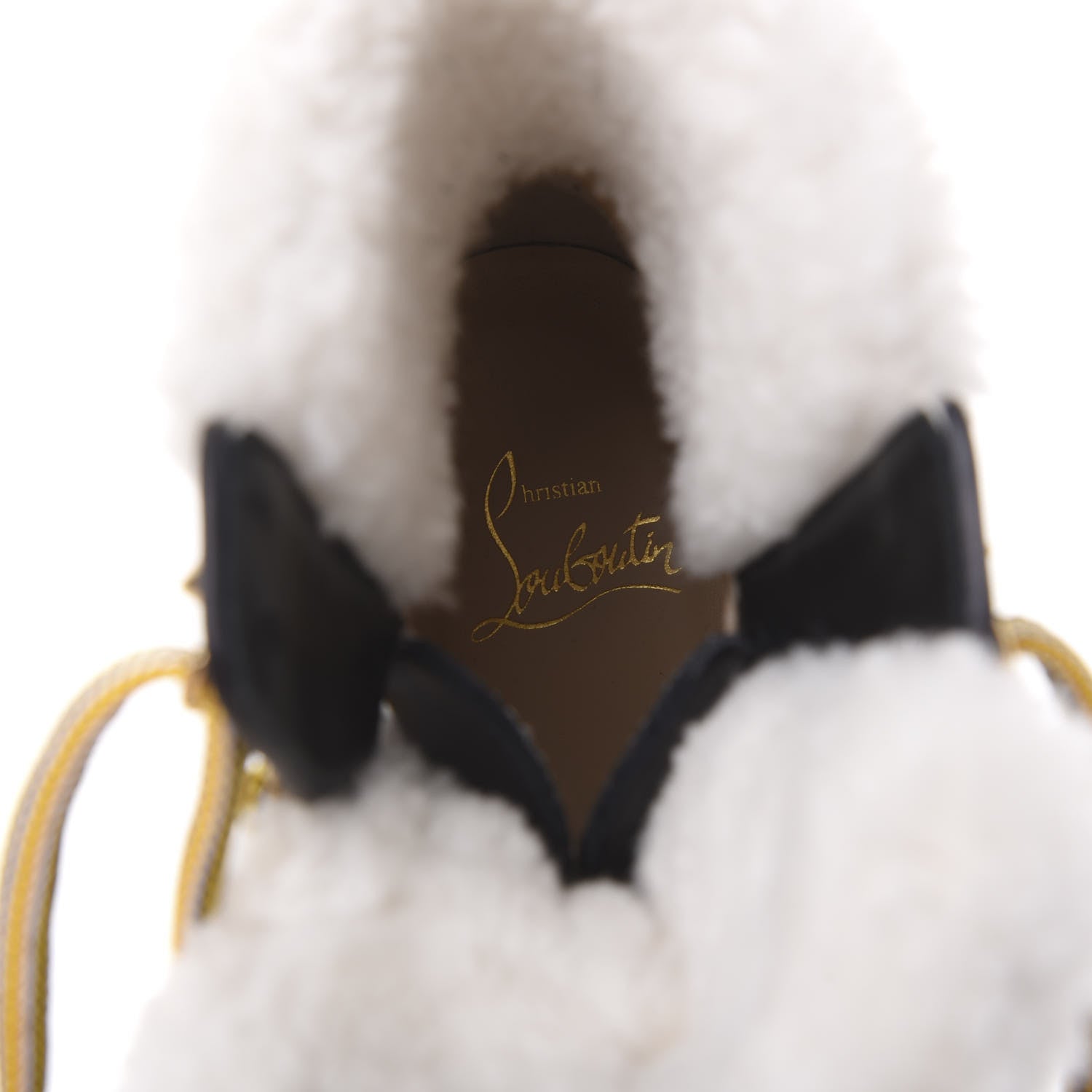 Christian Louboutin Calfskin Shearling Yetita 70 Hiker Booties 38 Black 7 of 8