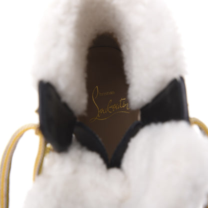 Christian Louboutin Calfskin Shearling Yetita 70 Hiker Booties 38 Black 7 of 8