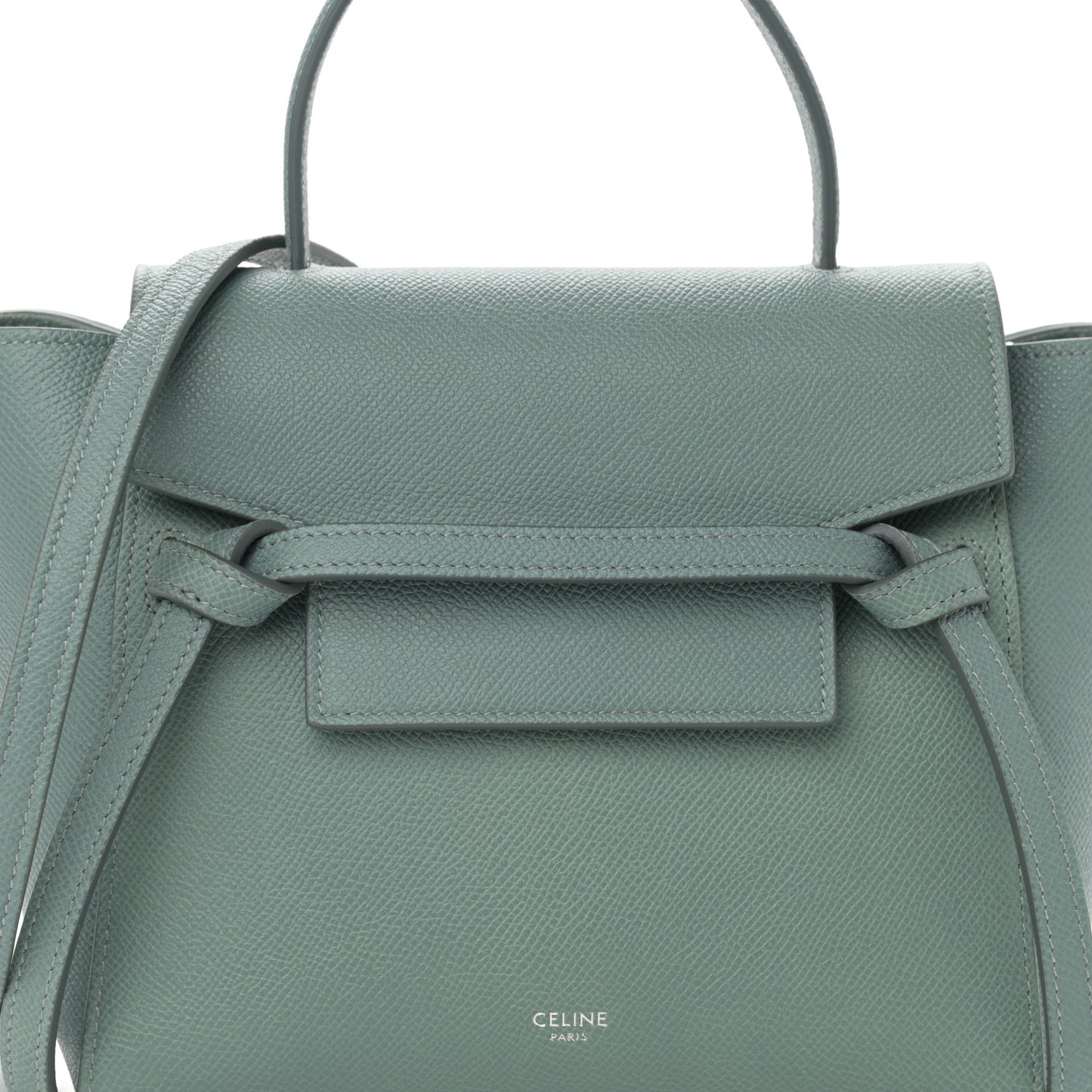 Grained Calfskin Nano Belt Bag Celadon
