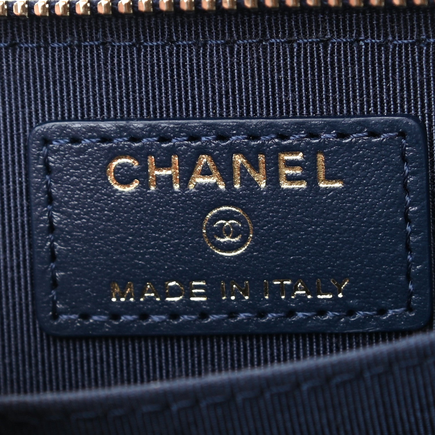 Chanel Caviar Quilted Zip Coin Purse Wallet Dark Blue 6 of 7
