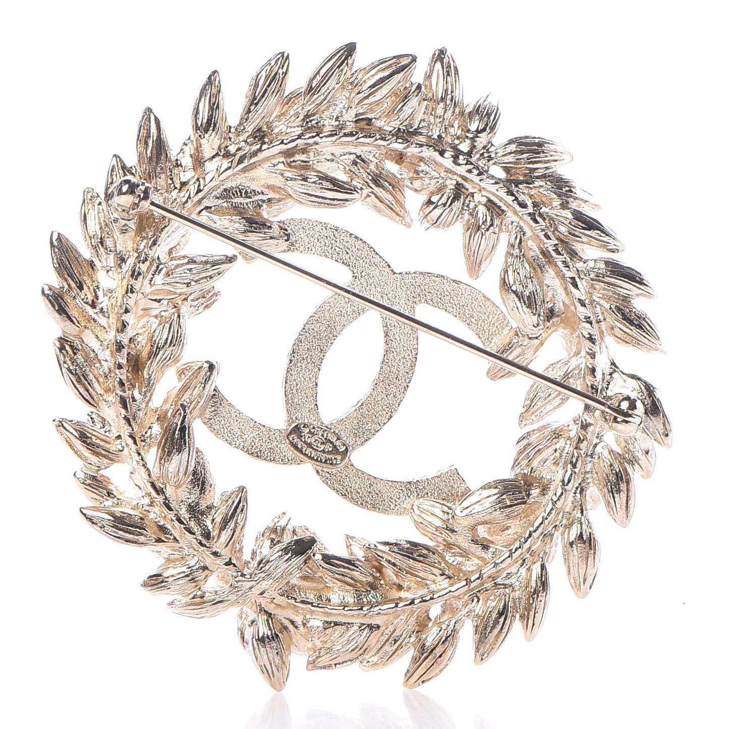 Crystal CC Sheath of Wheat Brooch Gold