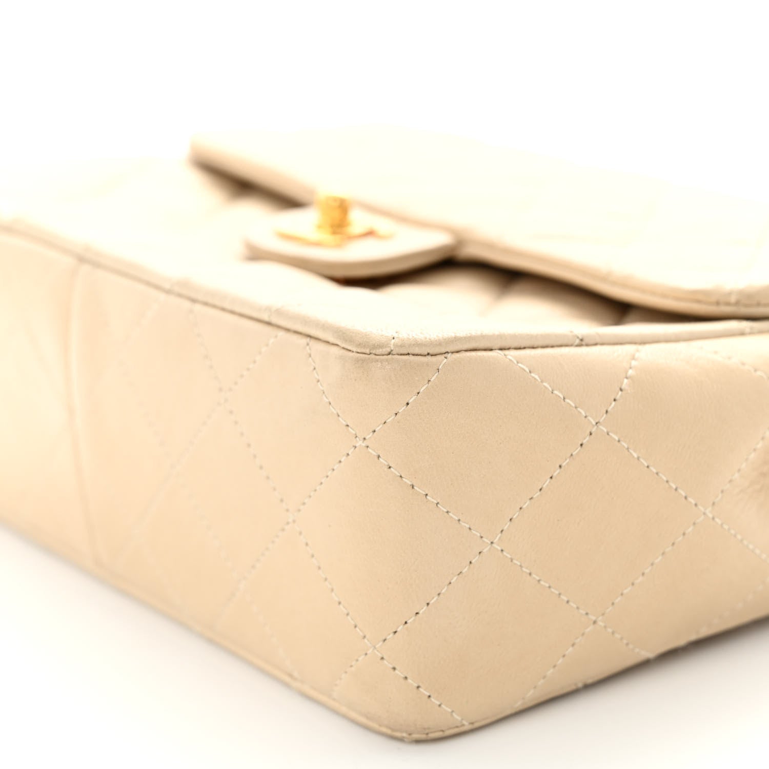 Chanel Lambskin Quilted Small Single Flap Beige 10 of 12
