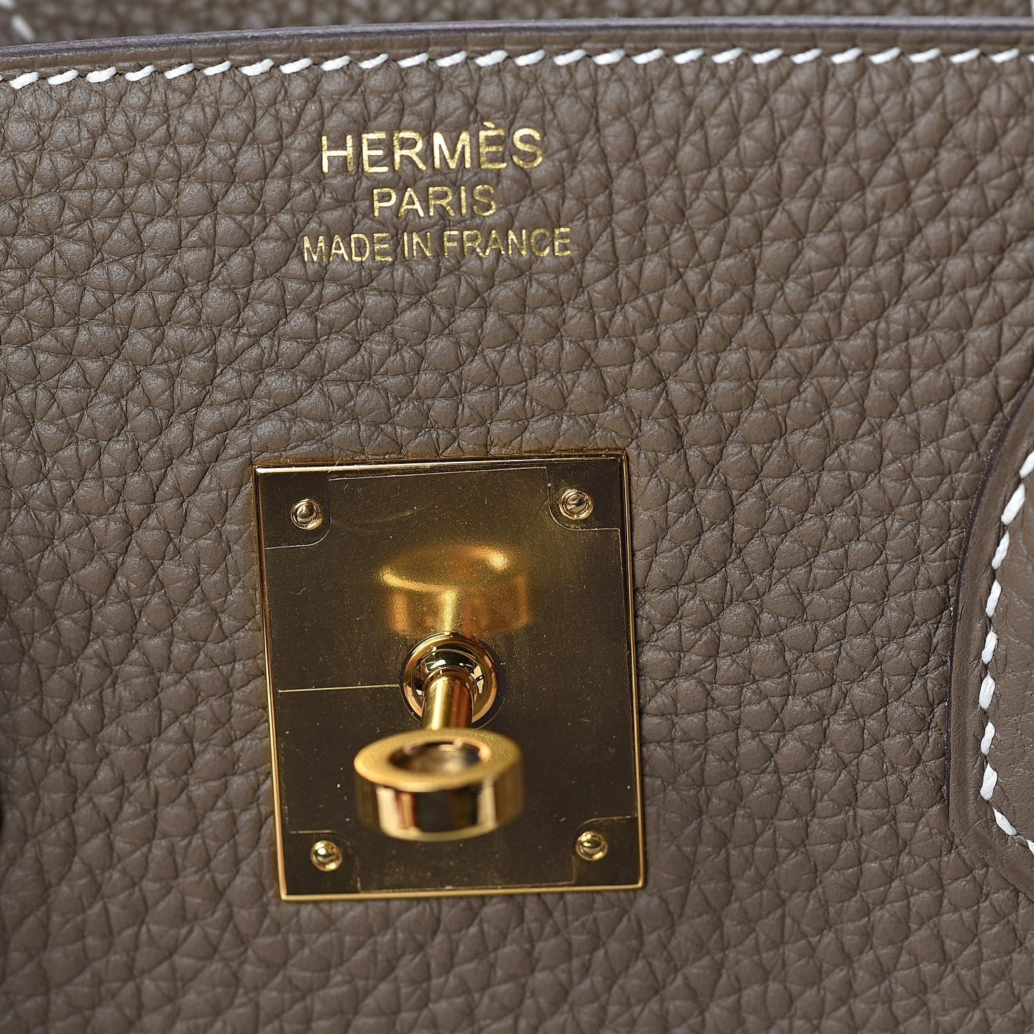 Hermes Taurillon Clemence Birkin 35 Etoupe 17 of 31