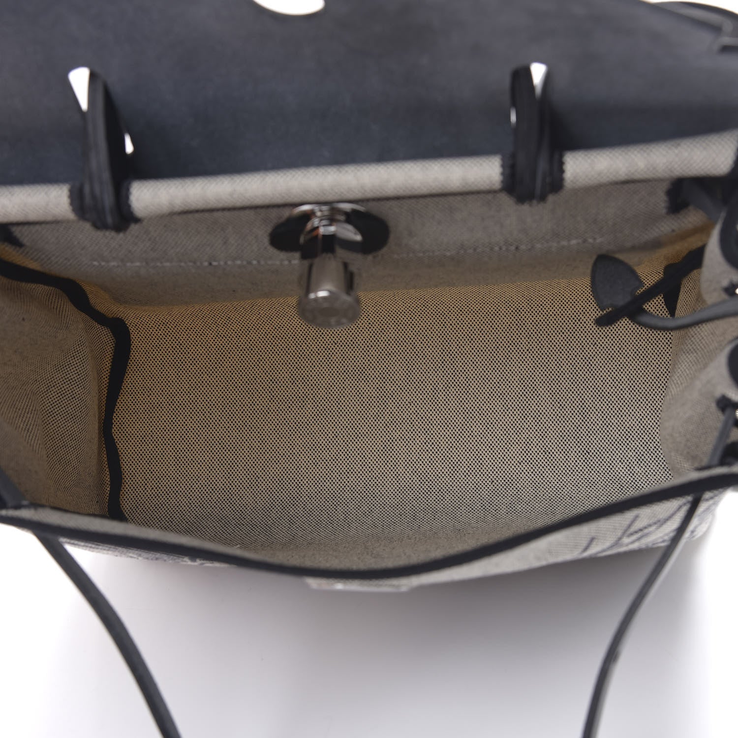 Hermes Vache Hunter Toile H Pegase Pop Herbag Zip Retourne 31 PM Bleu Indigo Ecru Black 5 of 12