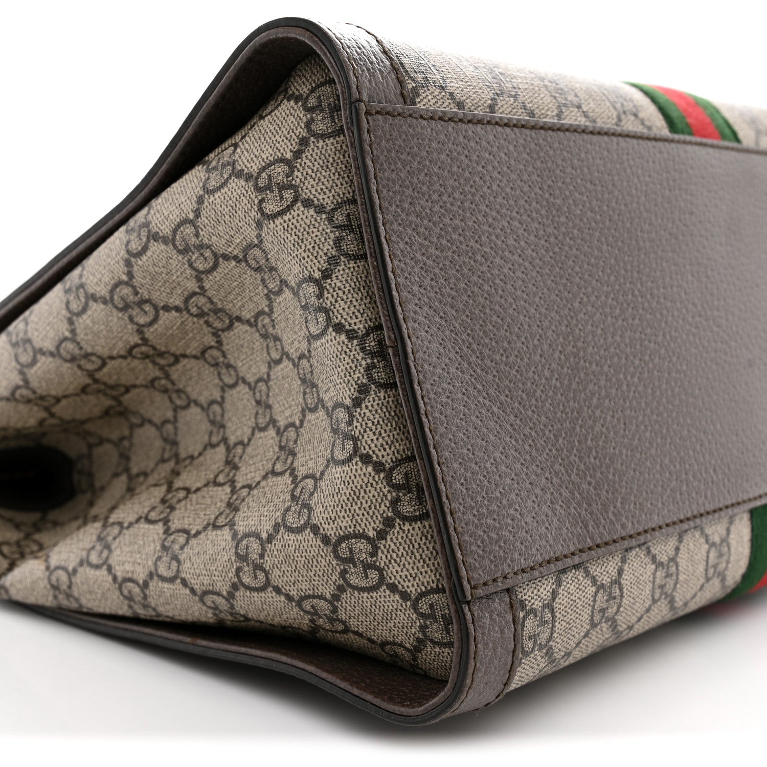 Gucci GG Supreme Monogram Web Medium Ophidia Tote Bag Brown 9 of 11