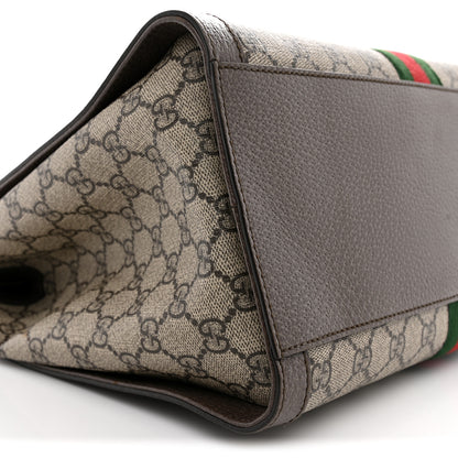 Gucci GG Supreme Monogram Web Medium Ophidia Tote Bag Brown 9 of 11