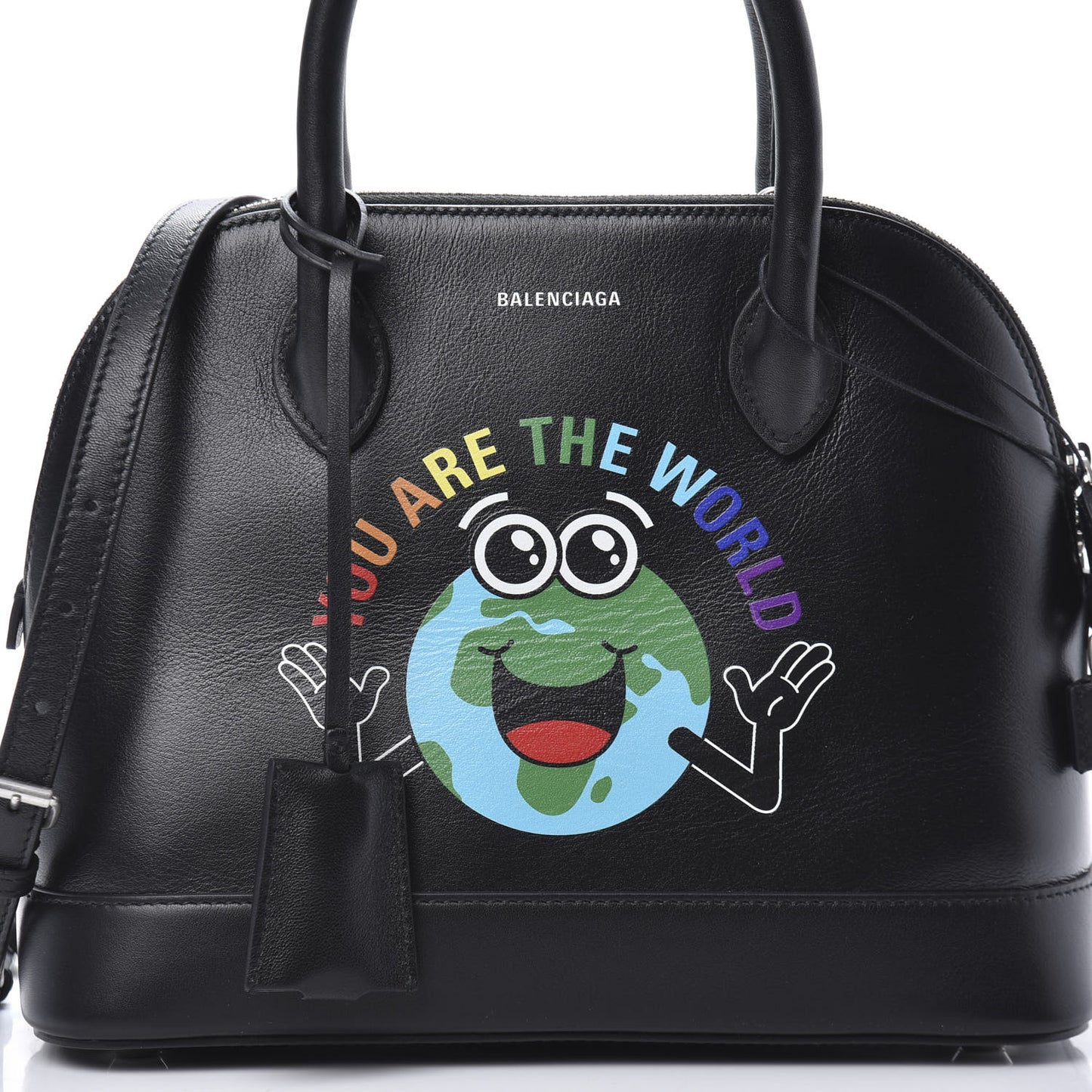 Calfskin You Are The World S Ville Top Handle Bag Black Multicolor