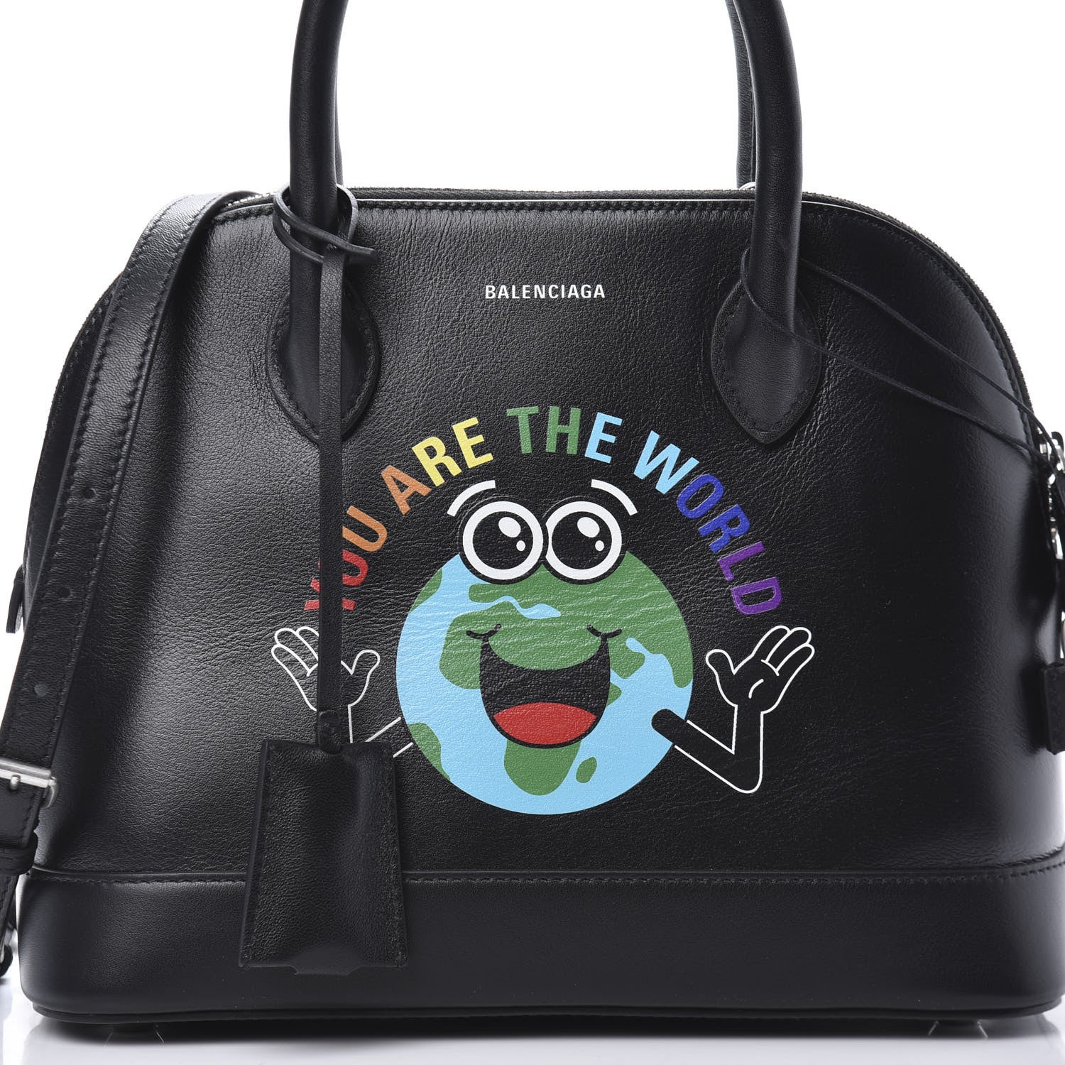 Balenciaga Calfskin You Are The World S Ville Top Handle Bag Black Multicolor 9 of 11