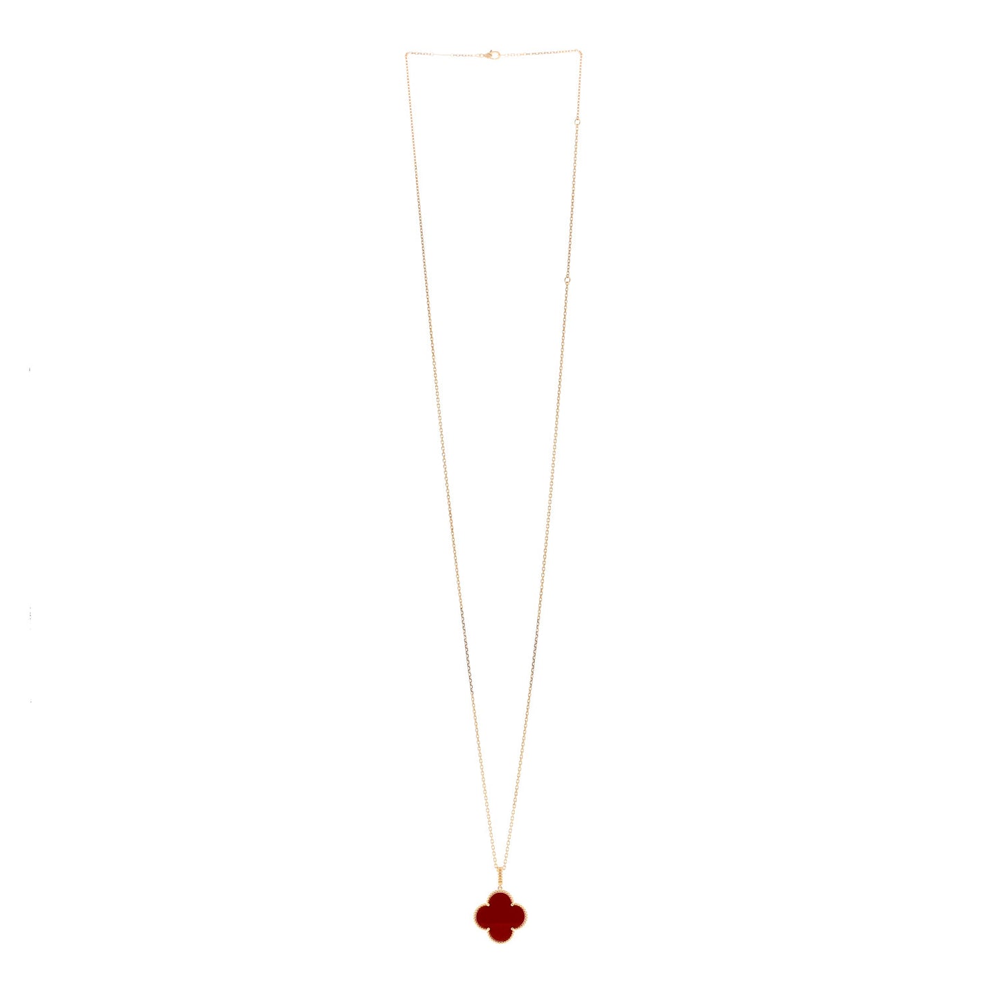 18K Yellow Gold Carnelian Magic Alhambra Long Necklace