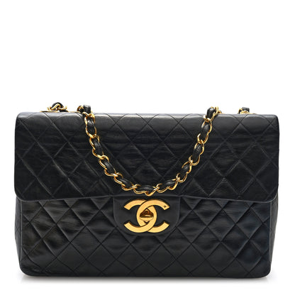 Chanel Lambskin Quilted XL Jumbo Single Flap Black 1 of 10