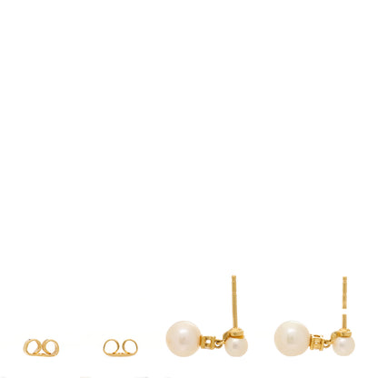 Mikimoto 18K Yellow Gold Diamond Pearl 4.5-7mm Drop Earrings 3 of 4