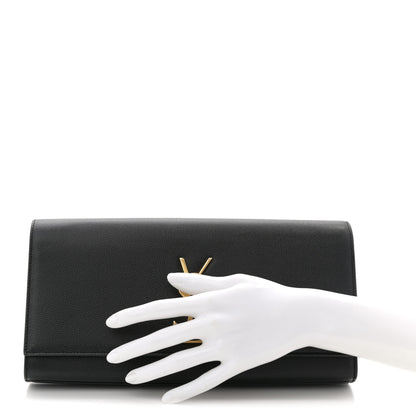 Saint Laurent Grain De Poudre Monogram Cassandre Clutch Black 2 of 7