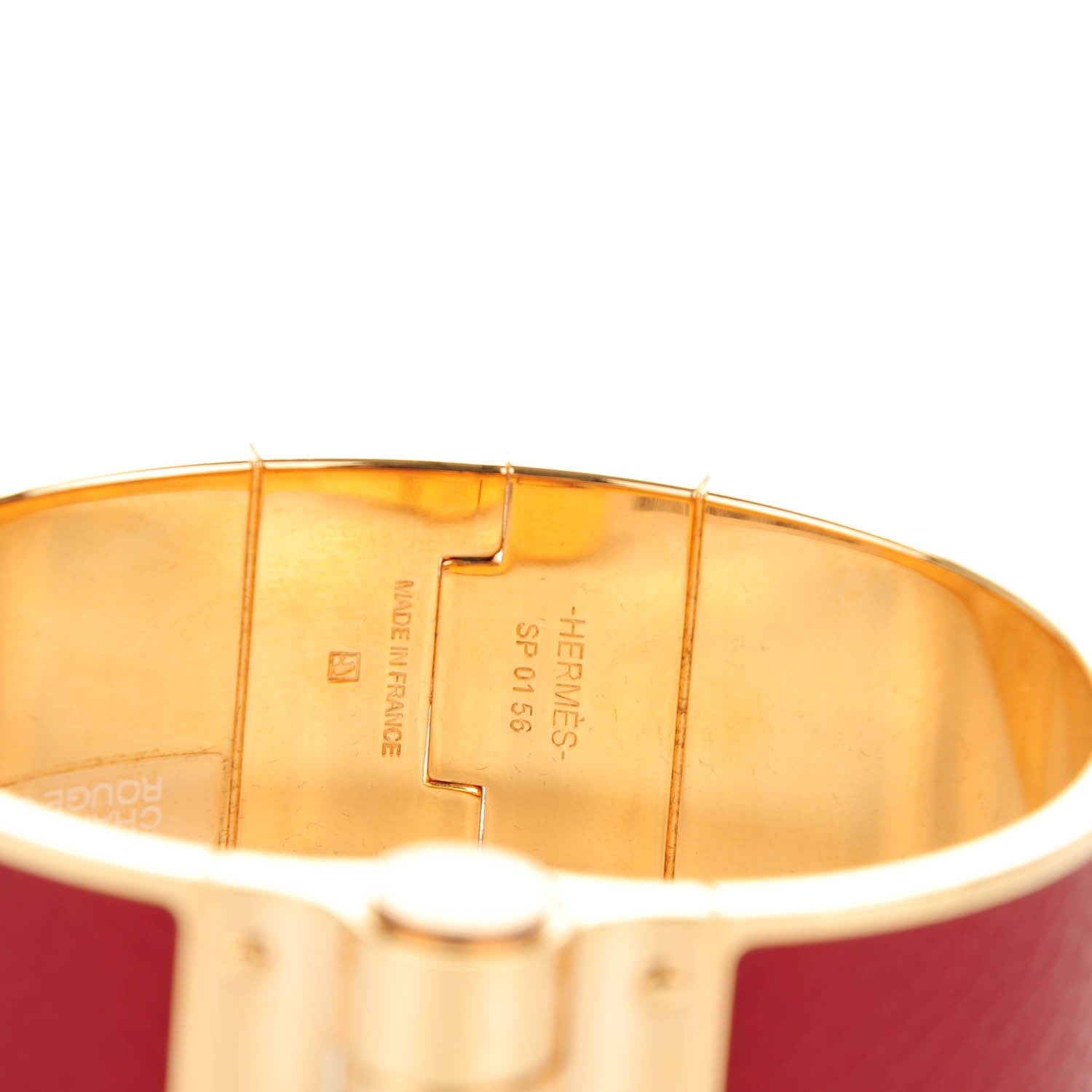 Hermes Epsom Charniere Uni Wide Hinged Bracelet S Rouge Grenat 4 of 4