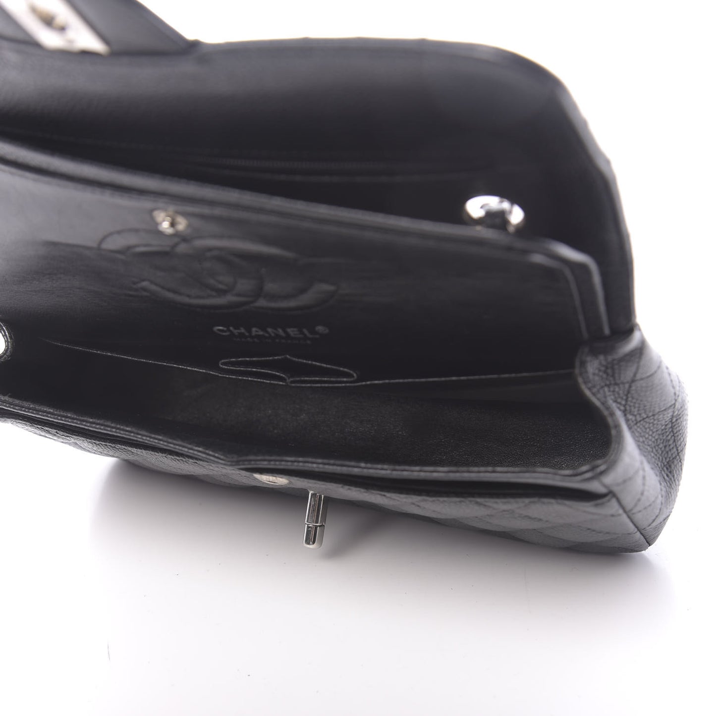 Caviar Quilted Small Double Flap Black