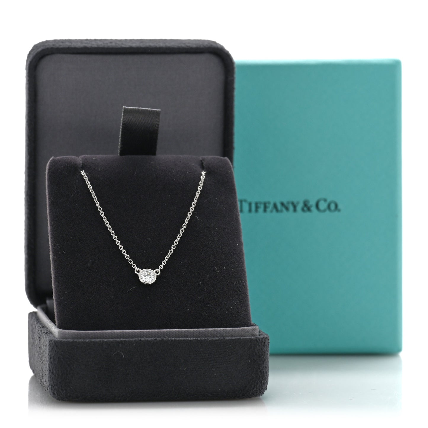 Platinum Diamond .20ct Elsa Peretti Diamonds By The Yard Pendant Necklace