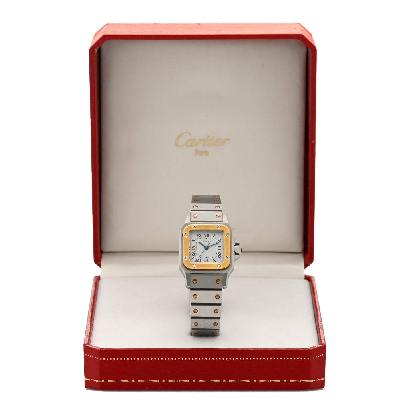 Stainless Steel 18K Yellow Gold 24mm Santos De Cartier Galbee Automatic Watch