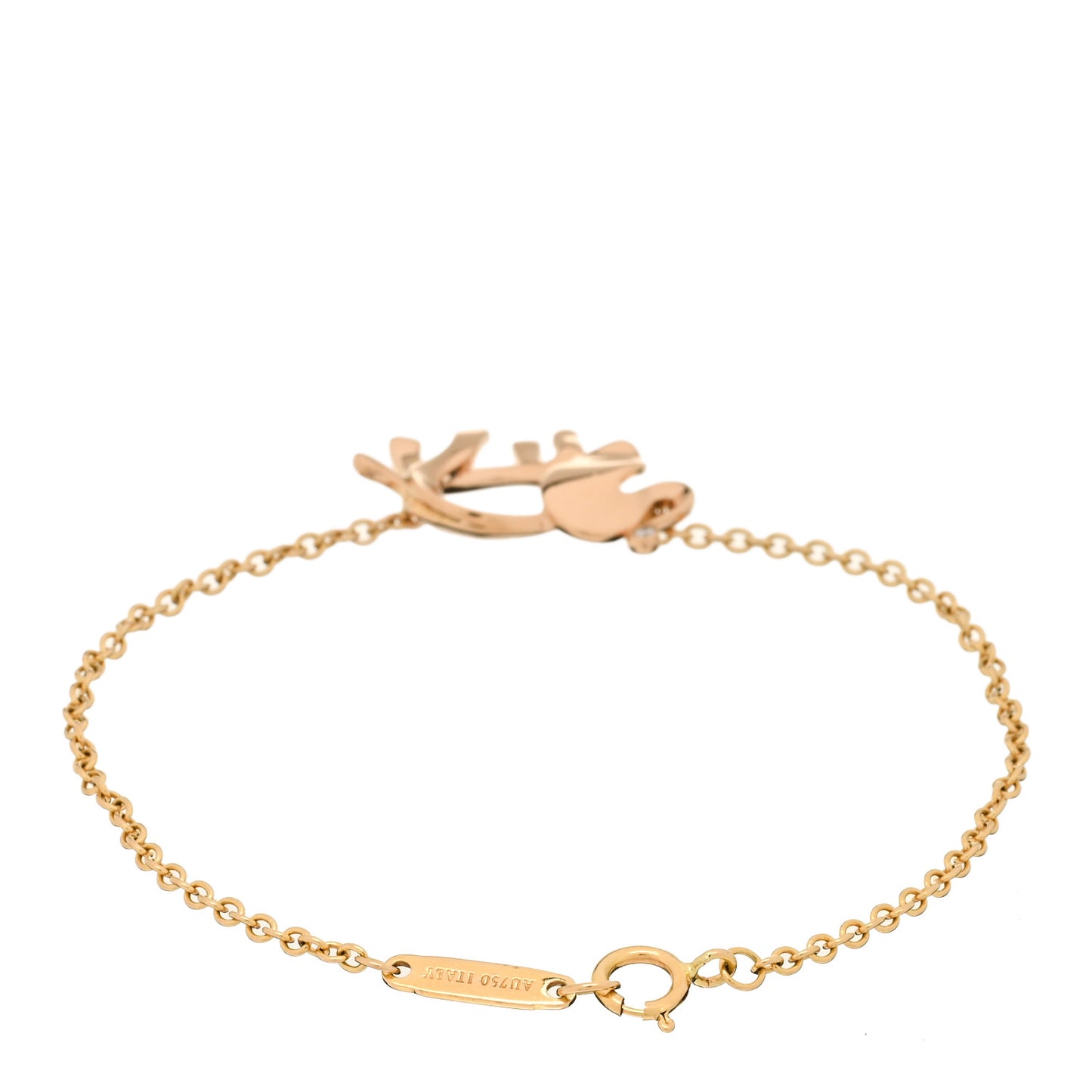 18K Rose Gold Diamond Save the Wild Elephant Bracelet