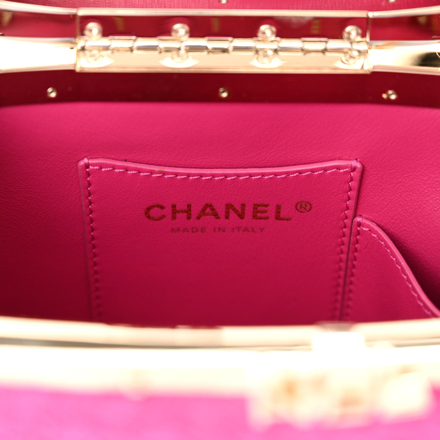 Tweed Quilted Vanity Case Fuchsia