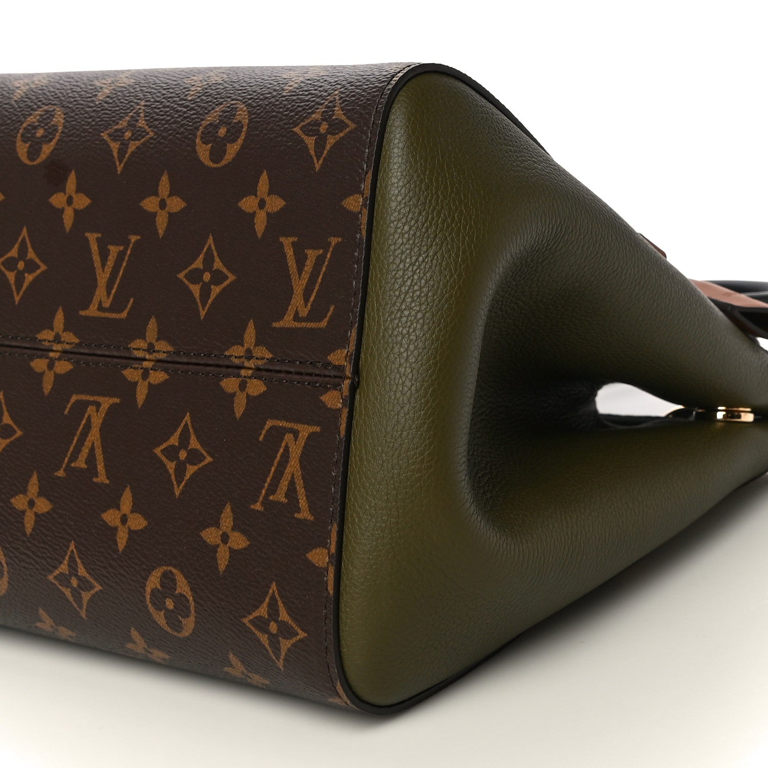 Louis Vuitton Calfskin Monogram Fold Tote PM Cream Khaki Black 8 of 9