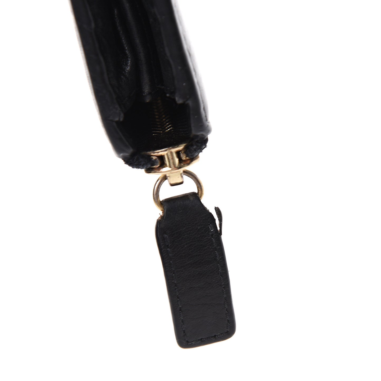 Sugar Goatskin Studded Pandora Half Zip Long Wallet Black