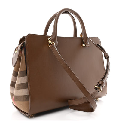 Burberry Calfskin Mega Check Small Banwell Tote Brown 3 of 9
