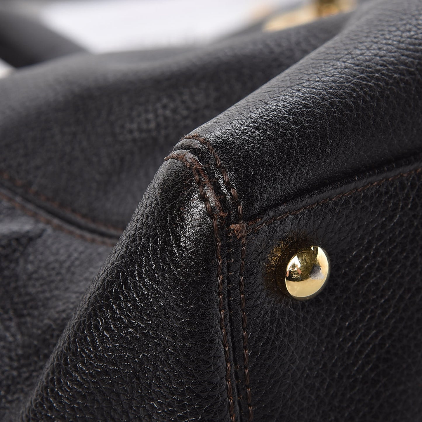 Calfskin Cerf Executive Shopper Tote Dark Brown