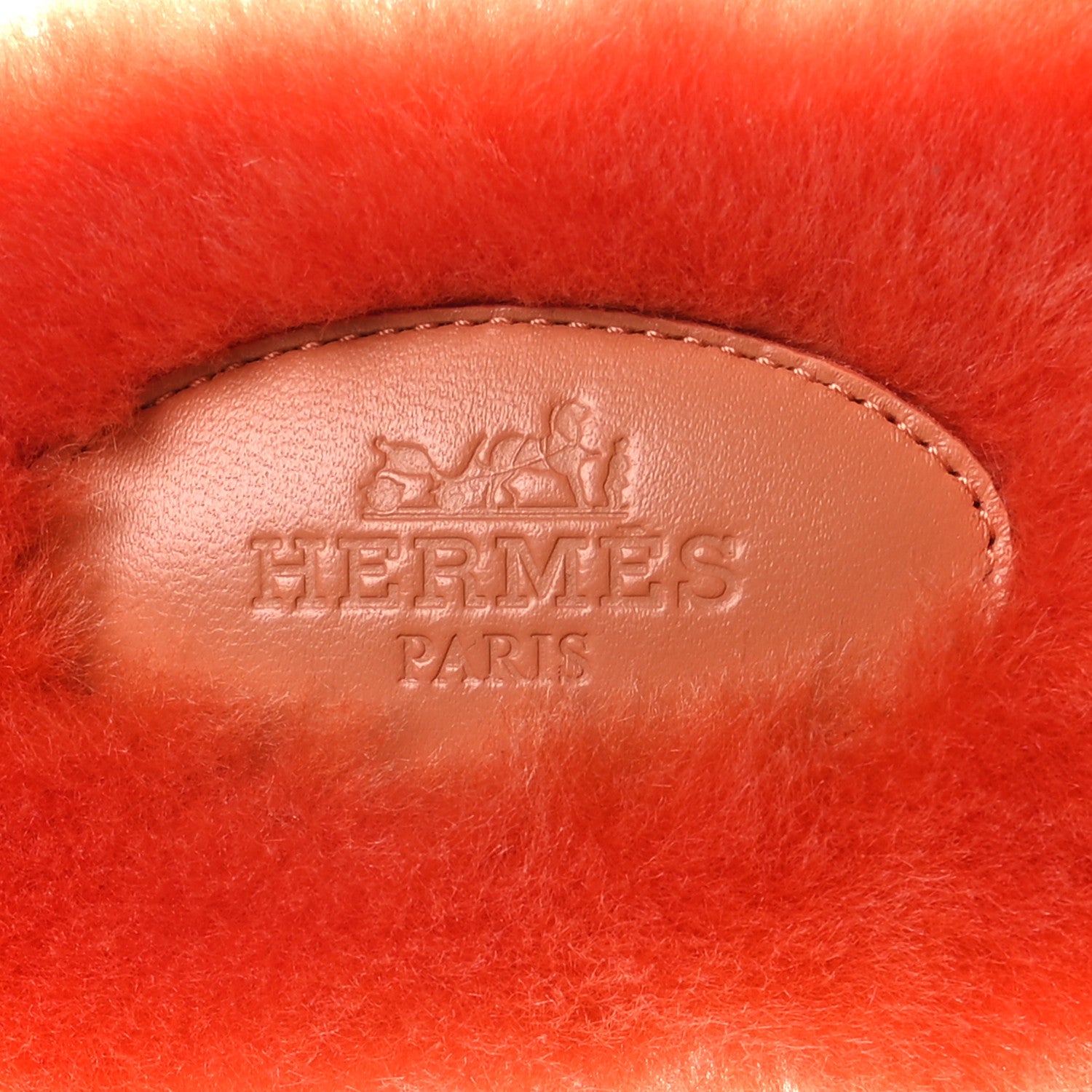 Hermes Woolskin Oran Sandals 40 Orange 6 of 8