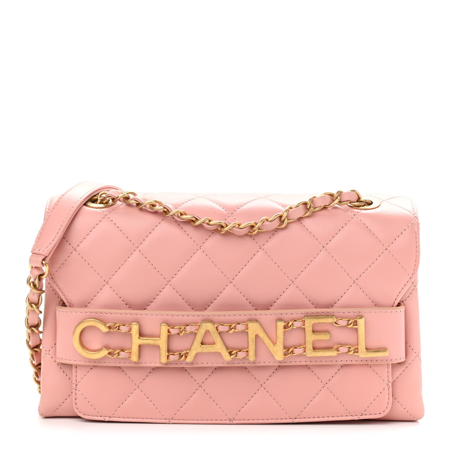 Chanel Calfskin Quilted Enchained Flap Light Pink 1 of 10