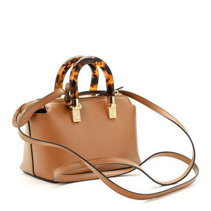 Fendi Vitello King Plexiglass Logo Embossed Mini By The Way Top Handle Boston Bag Caramello 3 of 10