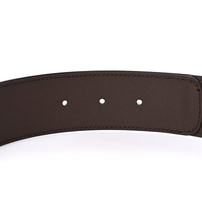 Gucci GG Supreme Monogram Matte Plutone Calfskin Double G 40mm Belt 80 32 Beige Ebony New Acero 4 of 6