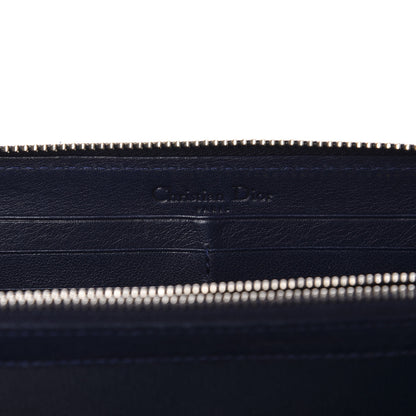 Christian Dior Patent Cannage Voyageur Zip Around Wallet Saphir 6 of 7