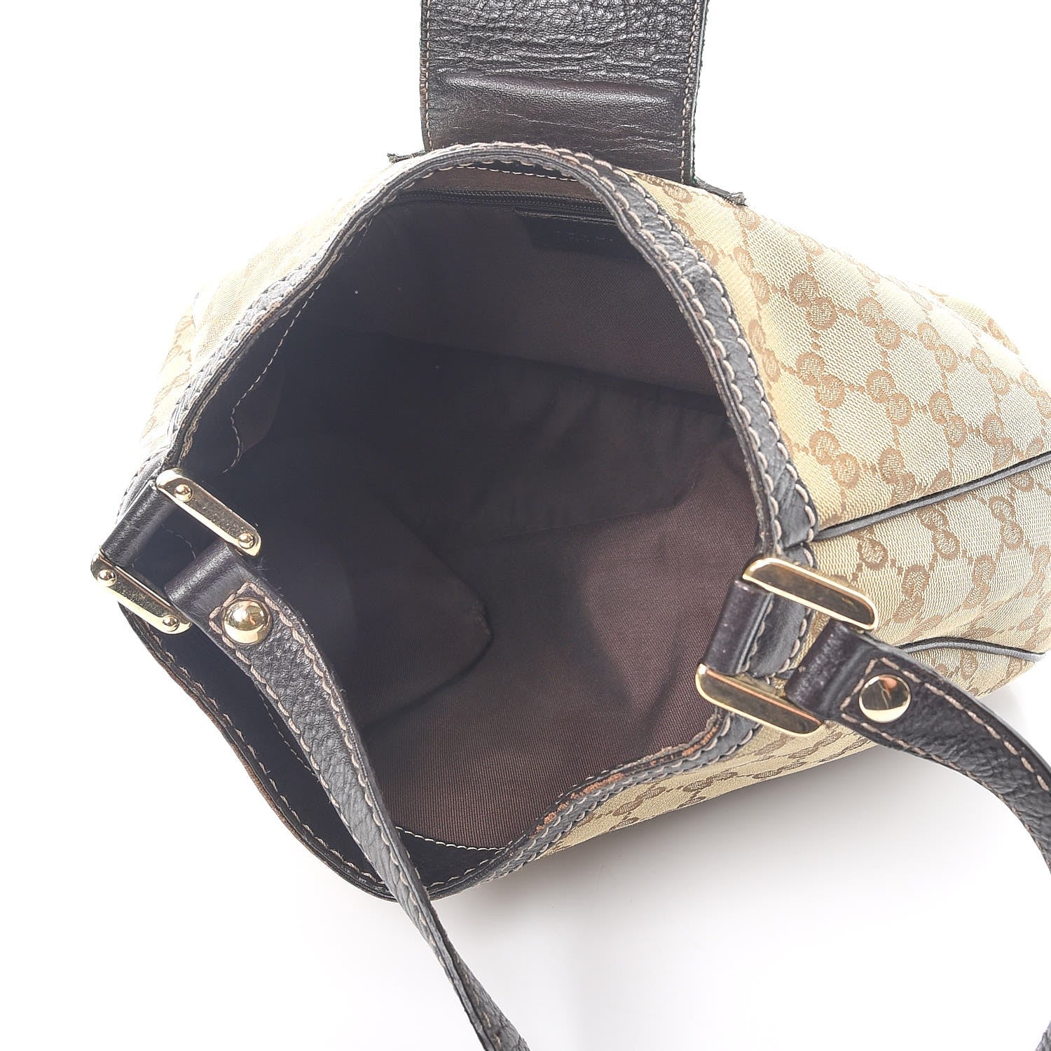 Gucci Monogram Medium New Ladies Web Hobo Dark Brown 5 of 14