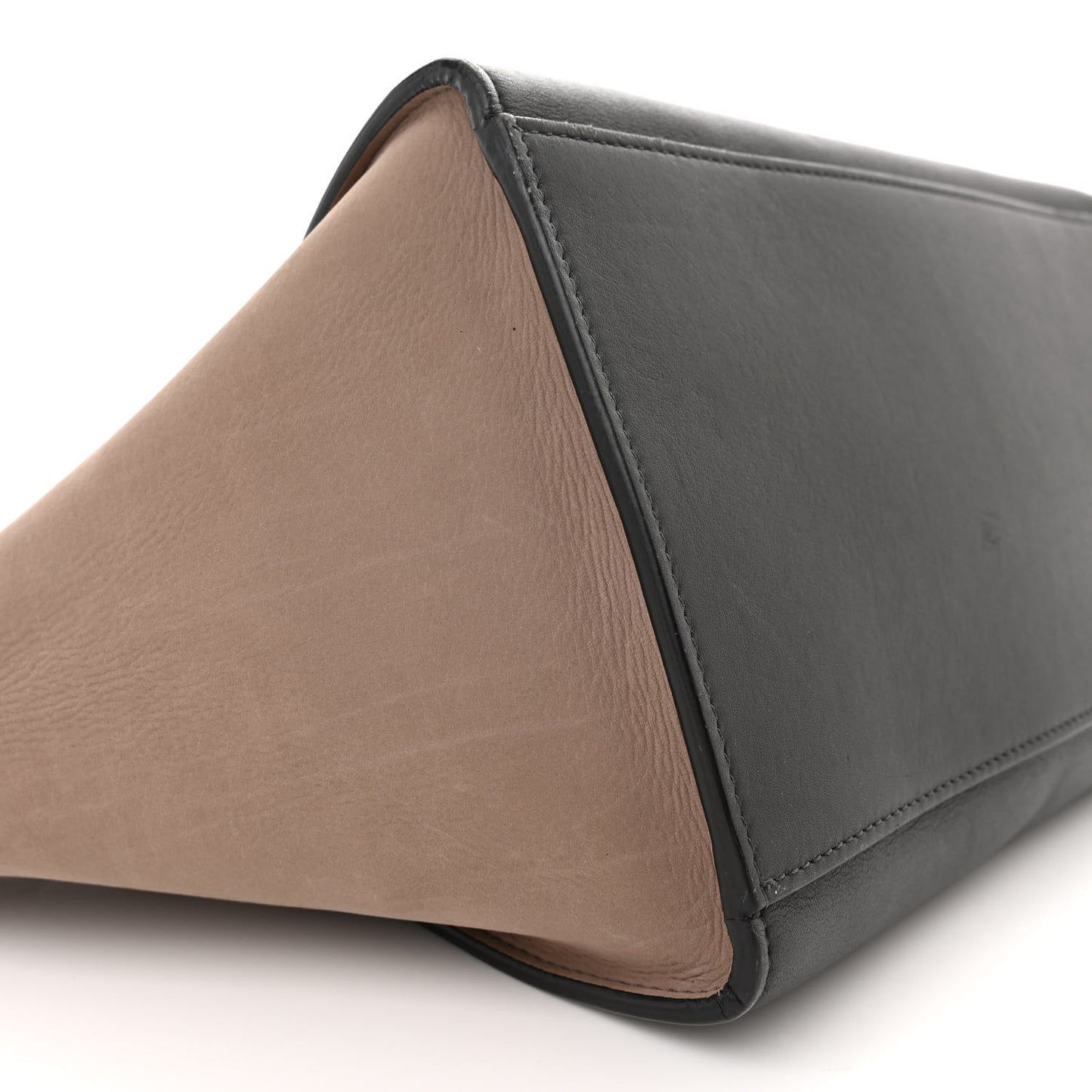 Smooth Calfskin Nubuck Small Tri-Color Trapeze Nude