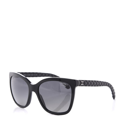 Chanel Acetate Quilted Polarized Butterfly CC Sunglasses 5288-Q Black 1 of 8