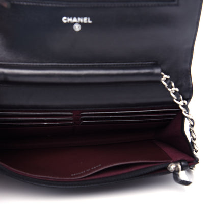 Chanel Lambskin Quilted Wallet On Chain WOC Black 5 of 12