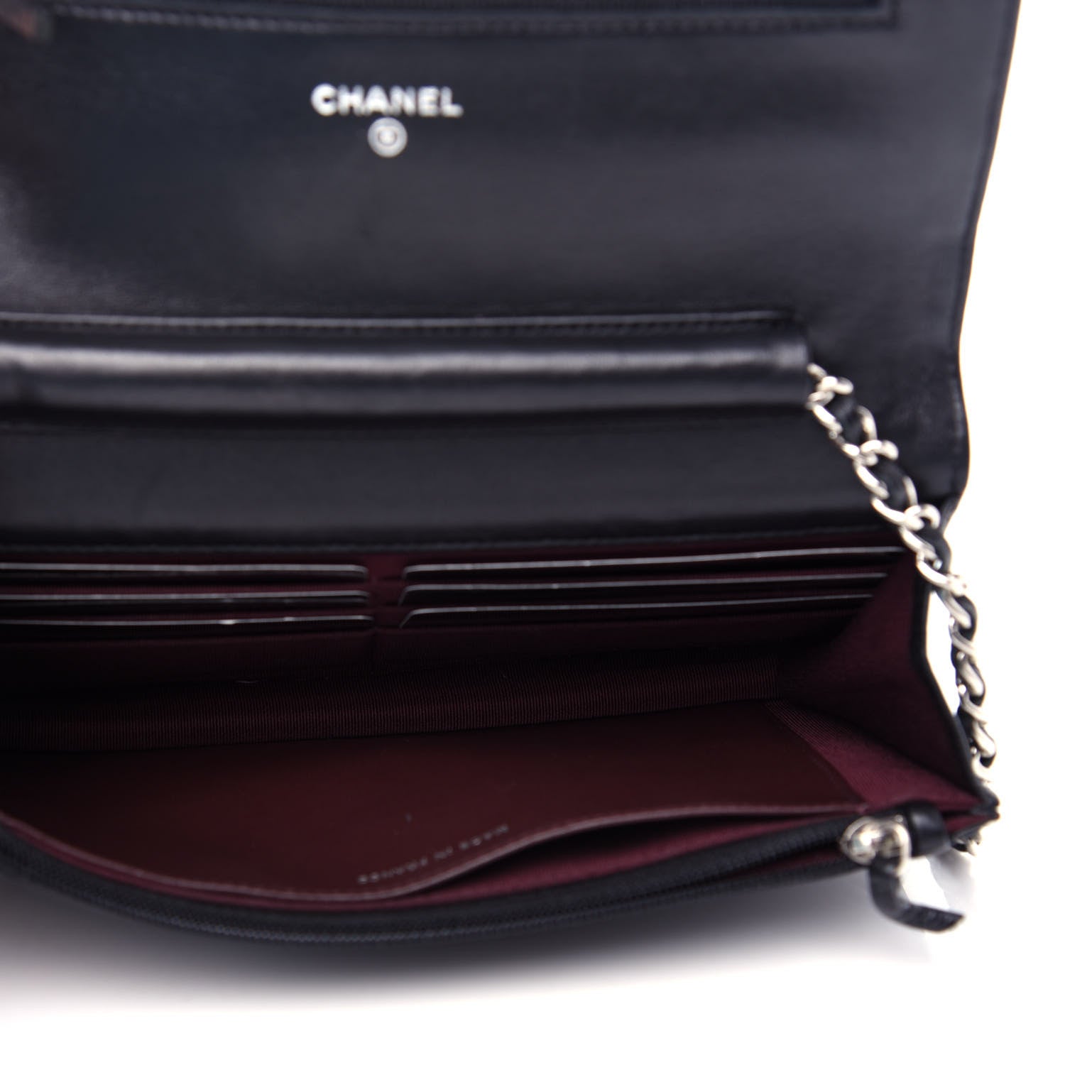 Chanel Lambskin Quilted Wallet On Chain WOC Black 5 of 12