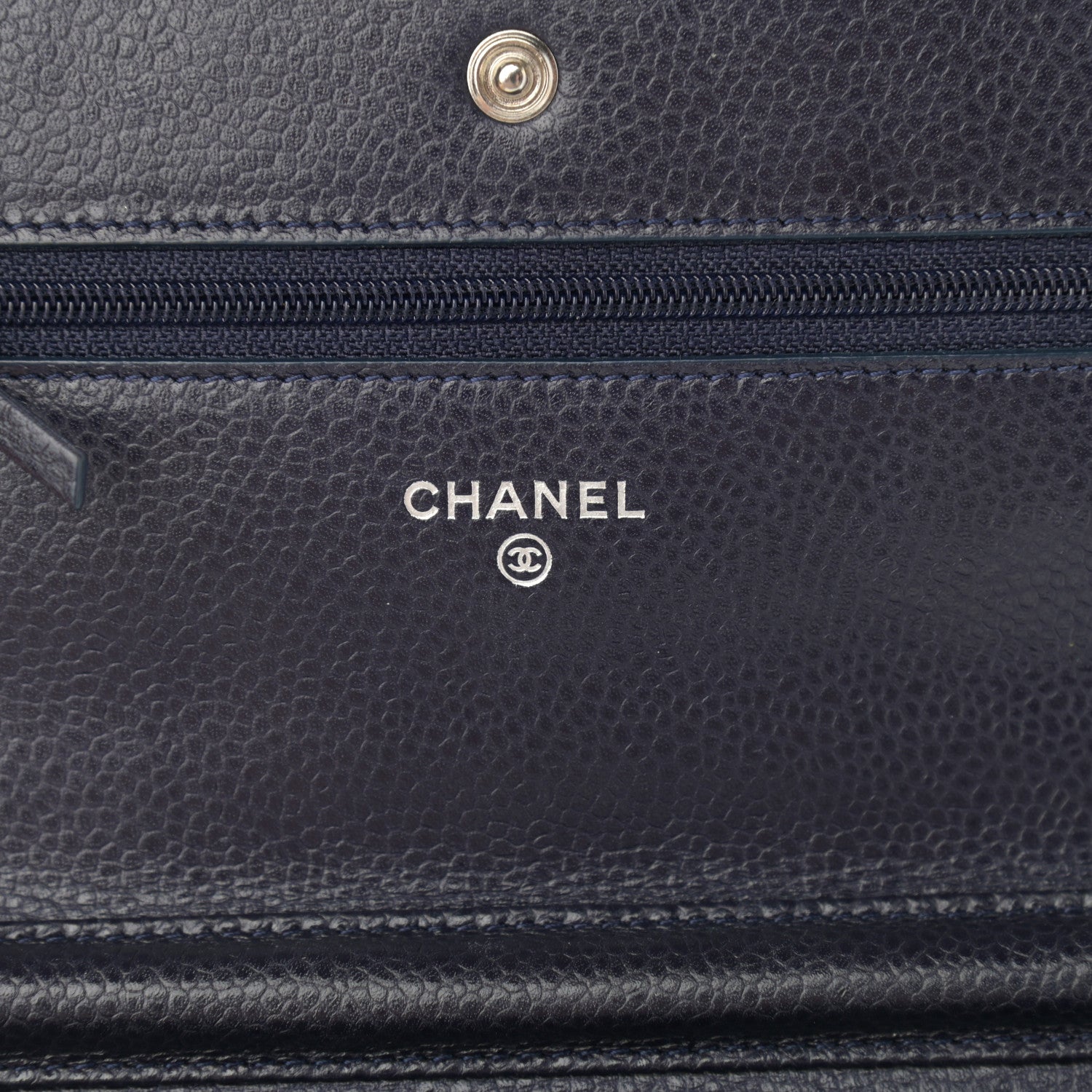 Chanel Caviar Quilted Wallet On Chain WOC Navy Blue 8 of 14