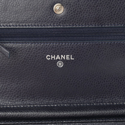 Chanel Caviar Quilted Wallet On Chain WOC Navy Blue 8 of 14